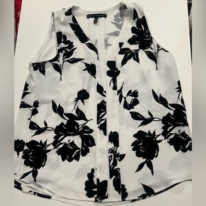 White House Black Market Black Floral Blouse